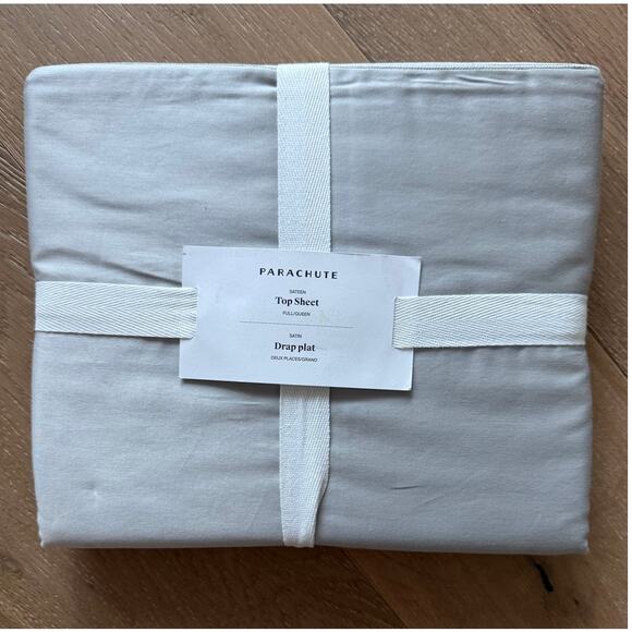 New Parachute Home Queen Full Sateen Top Sheet Grey - Picture 1 of 2